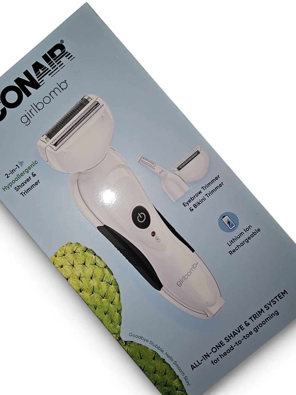 Conair Girlbomb 2-in-1 White Rechargeable Shaver & Trimmer